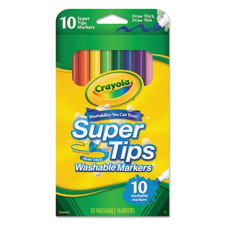 Crayola Black, Blue, Brown, Green, Light Green, Orange, Pink, Red, Violet, Yellow Markers, 10 PK 588610